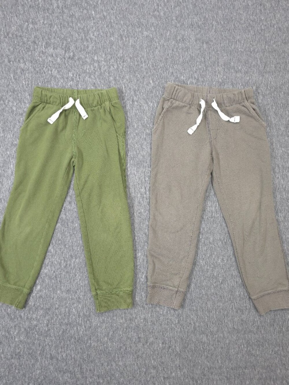 Carter's Kids 4/5 Jogger Pants 2 Pair Bundle Green Gray Cotton